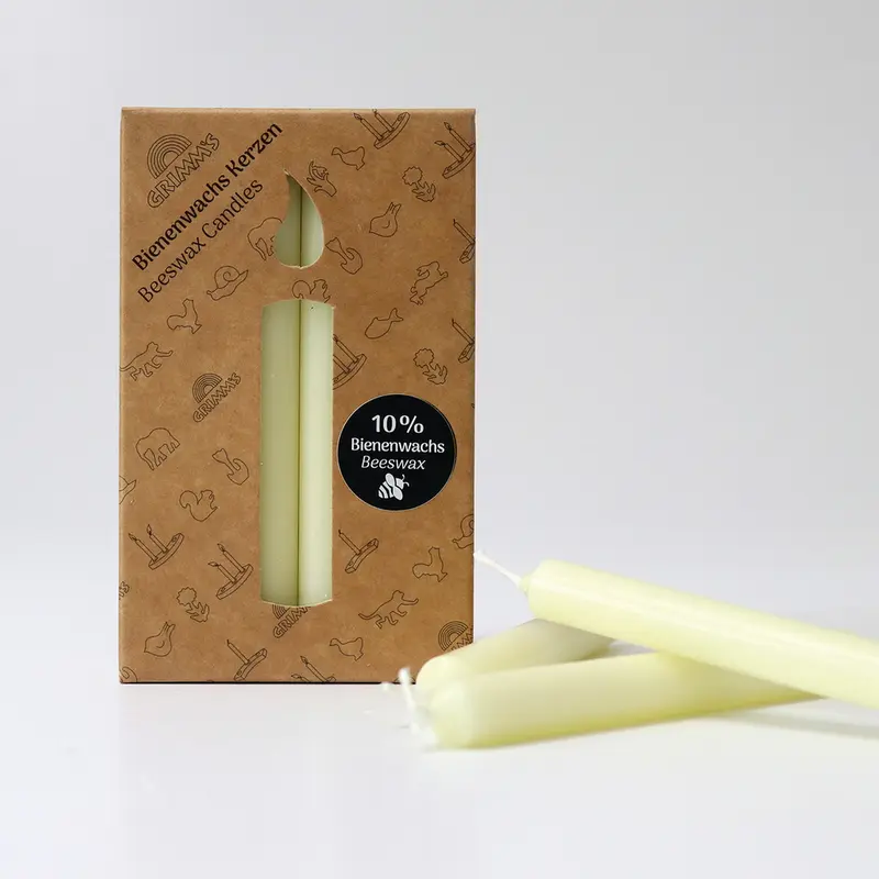 12 Bougies Crème 10% cire d'abeille GRIMM's