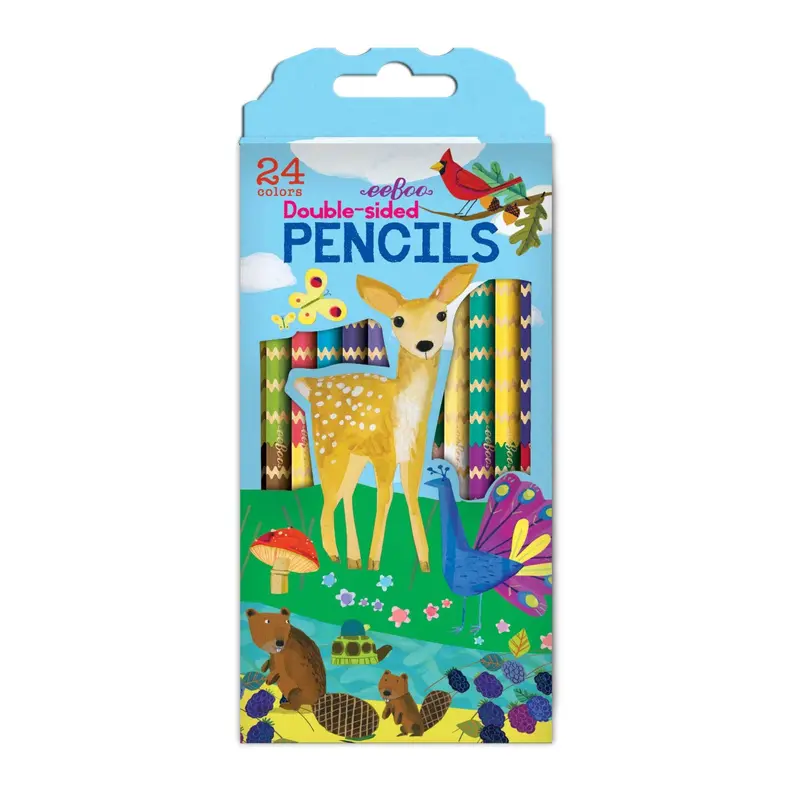 12 crayons de couleurs doubles-faces