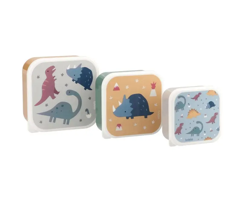 3 Boîtes à Goûter Monde des Dinosaures