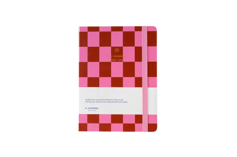 Agenda Scolaire 26-27 Carreaux Rose - A-Journal