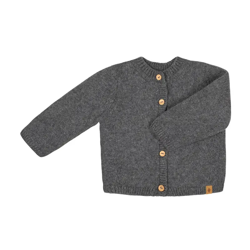 Alpaca Merino Wool Baby Cardigan - Slate - 3m-2y