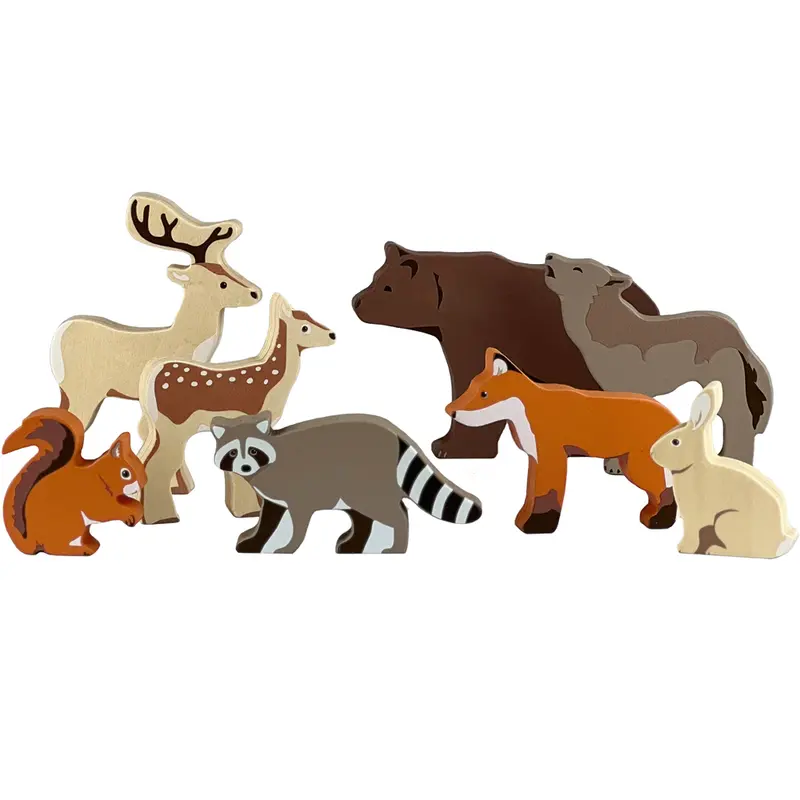 Animaux de la forêt en bois - lot de 8