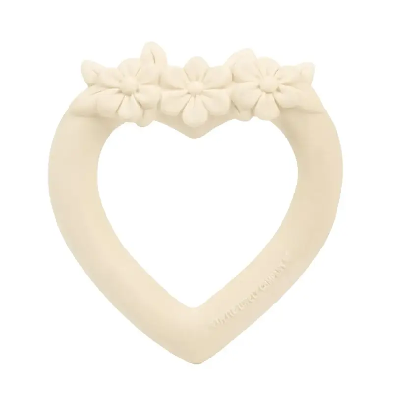 Anneau de Dentition Cœur Écru