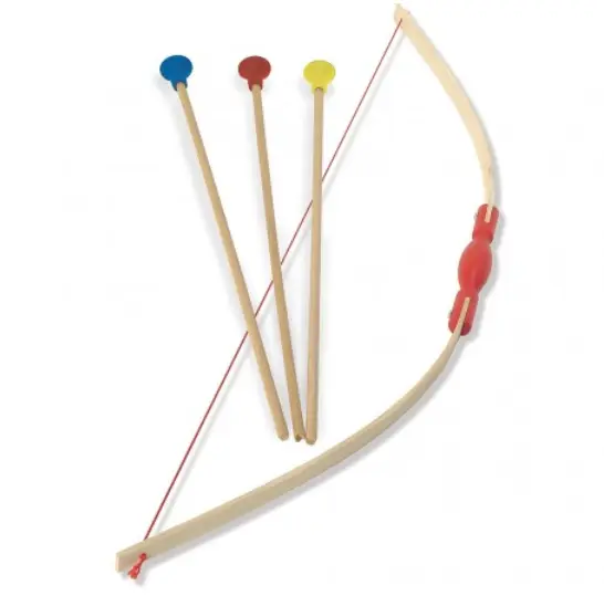 Arc en bois + 3 flèches - fabriqué en France