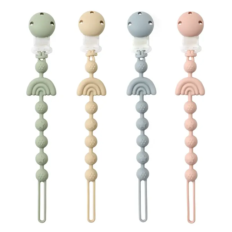 Attache Tétine Arc-en-ciel en Silicone – Sans BPA