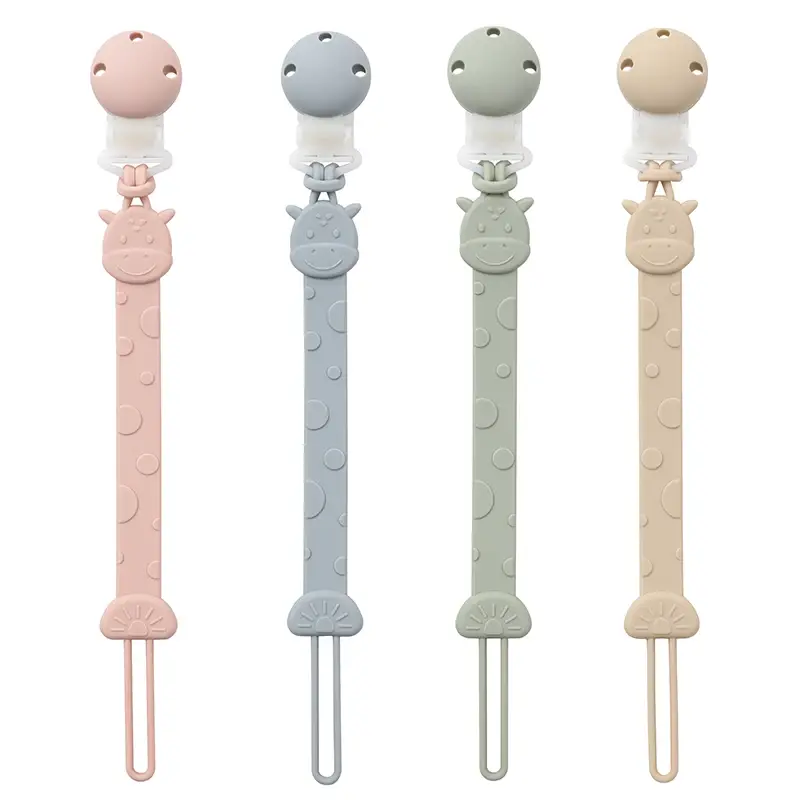 Attache Tétine Girafe ou Dinosaure – Silicone Sans BPA