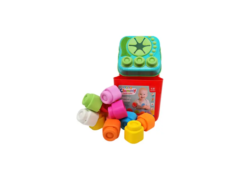 Baby Clemmy - Panier d'activités - 15 cubes souples