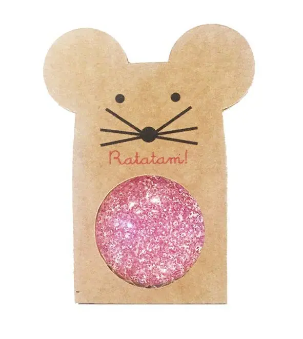Balle Rebondissante à Paillettes Rose – 43 mm