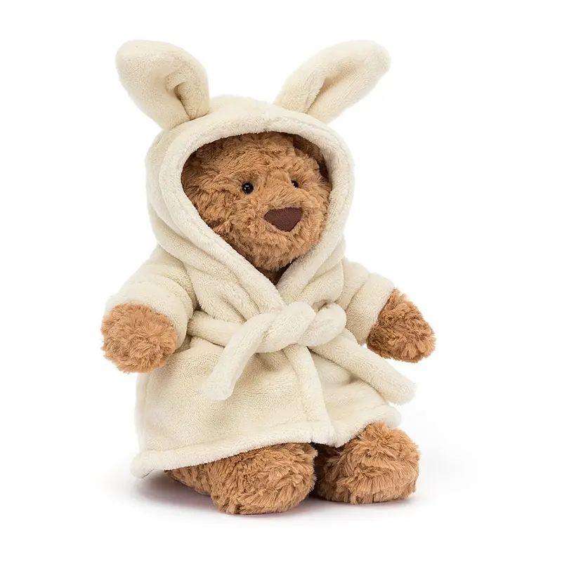 Bartholomew l'ours brun en peignoir