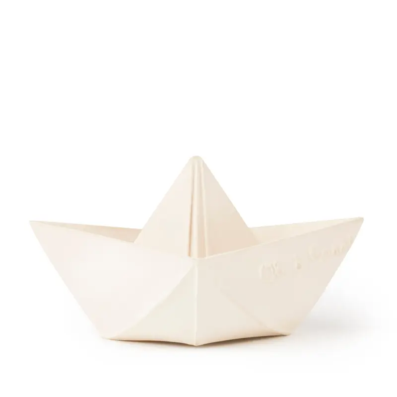 Bateau Origami Blanc – Jouet de Bain et Dentition Bébé