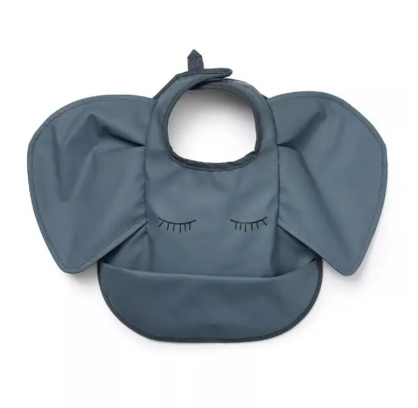 Bavoir Bébé Imperméable Éléphant avec Poche – Dès 6 mois