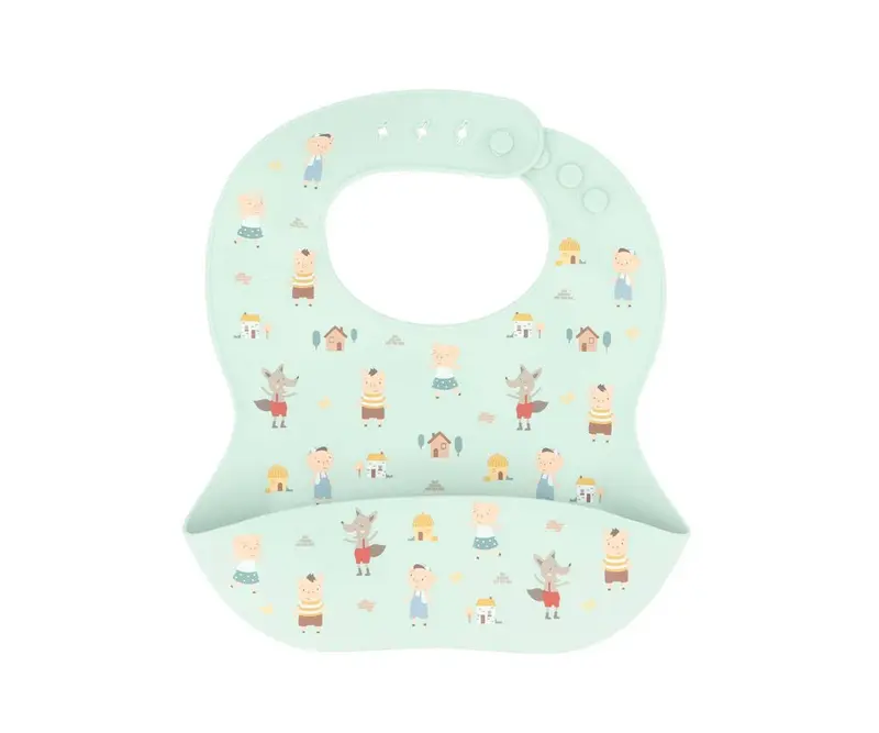 Bavoir en Silicone Les Trois Petits Cochons