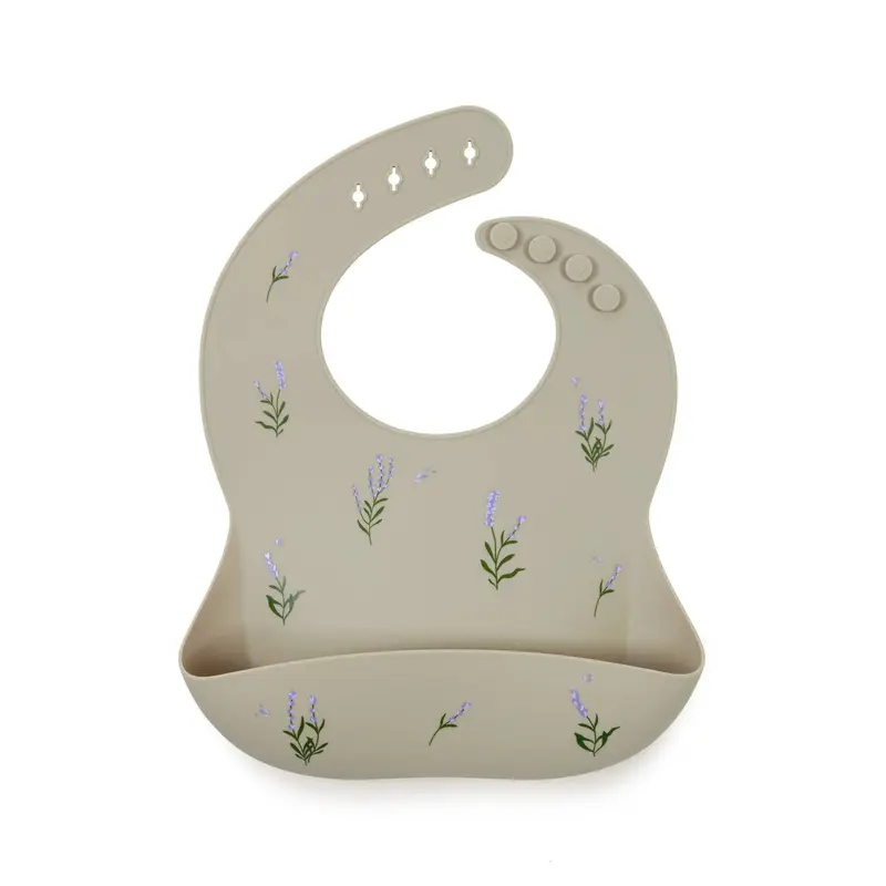 Bavoir en Silicone Shayan Lavandes - Argile