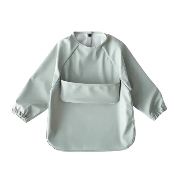 Bavoir Manches Longues Imperméable Bébé Uni – 6 mois à 4 ans