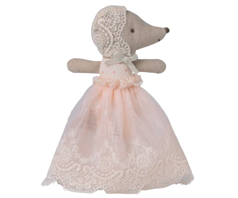 Bébé souris en robe - Rose Poudre
