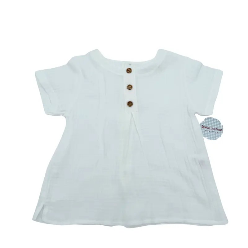 Blouse gaze de coton blanche — 24 mois