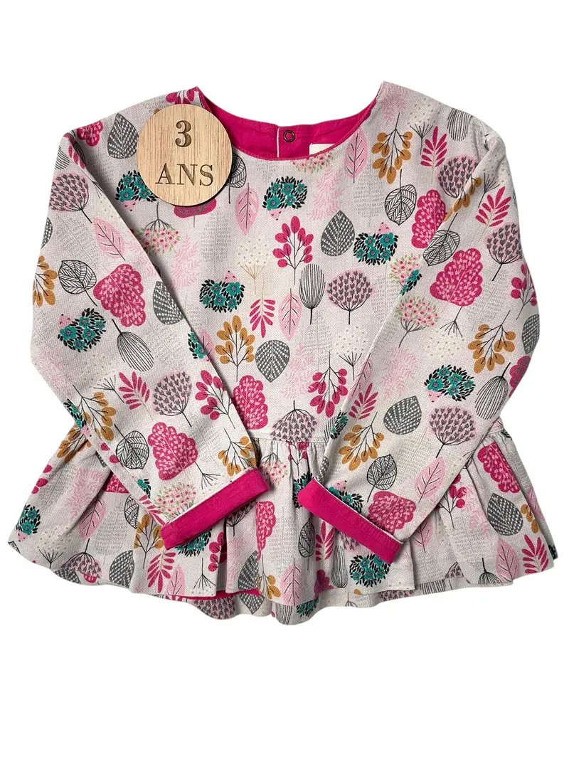 Blouse grise et rose, Catimini