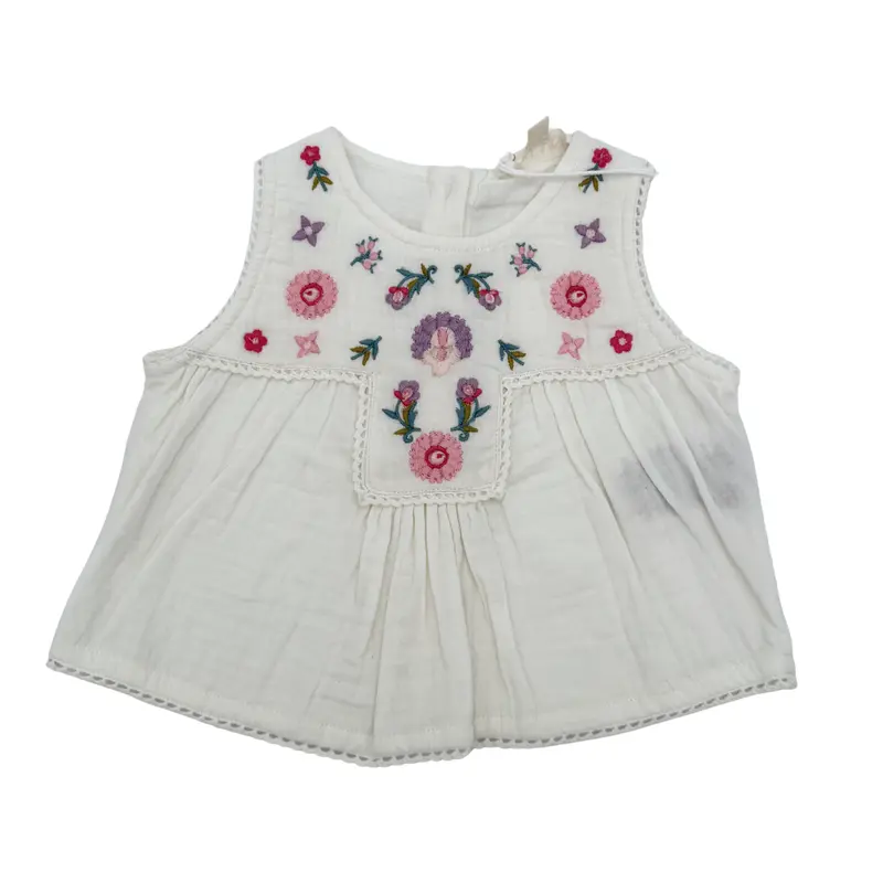 Blouse sans manches brodée — 6 mois