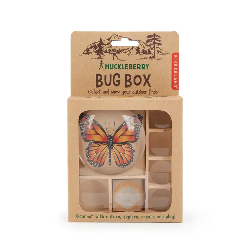 Boîte à insectes avec lentilles grossissantes en bois de hêtre