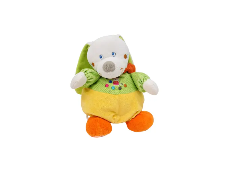 Boîte à musique  - Lapin jaune vert orange