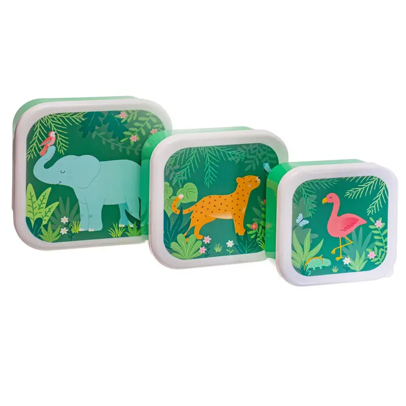 Boîtes à Goûter Animaux de la Jungle - Set de 3