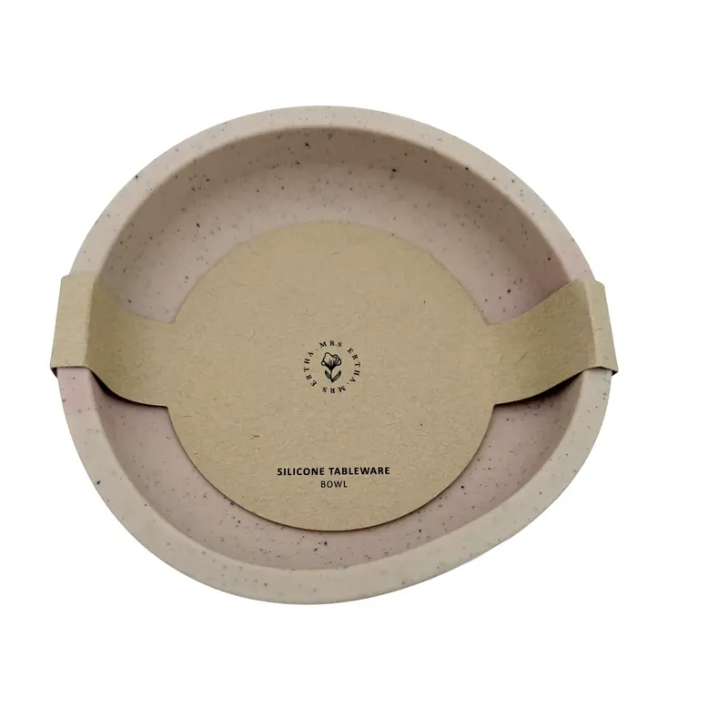 Bol ventouse en silicone rose moucheté