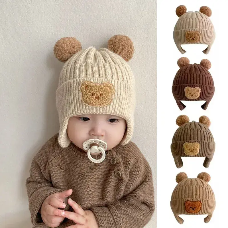 Bonnet Bébé Hiver en Maille Ourson – Mixte
