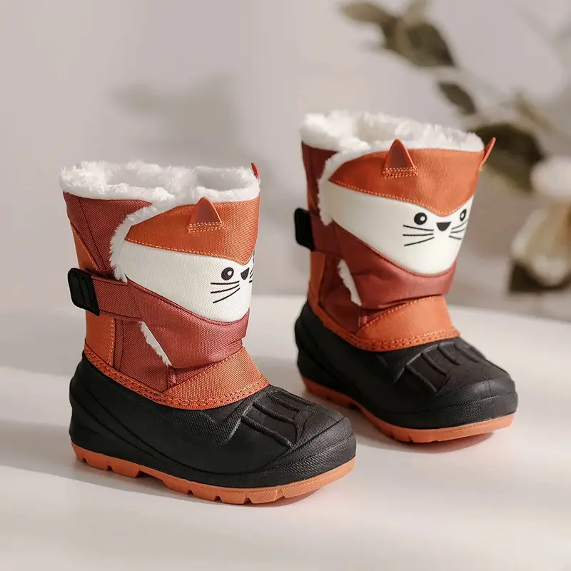 Bottes de Neige Bébé et Enfant Fourrées à Motifs Animaux