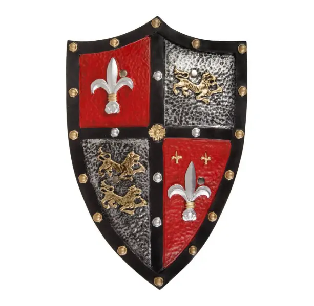 Bouclier de chevalier noir et rouge
