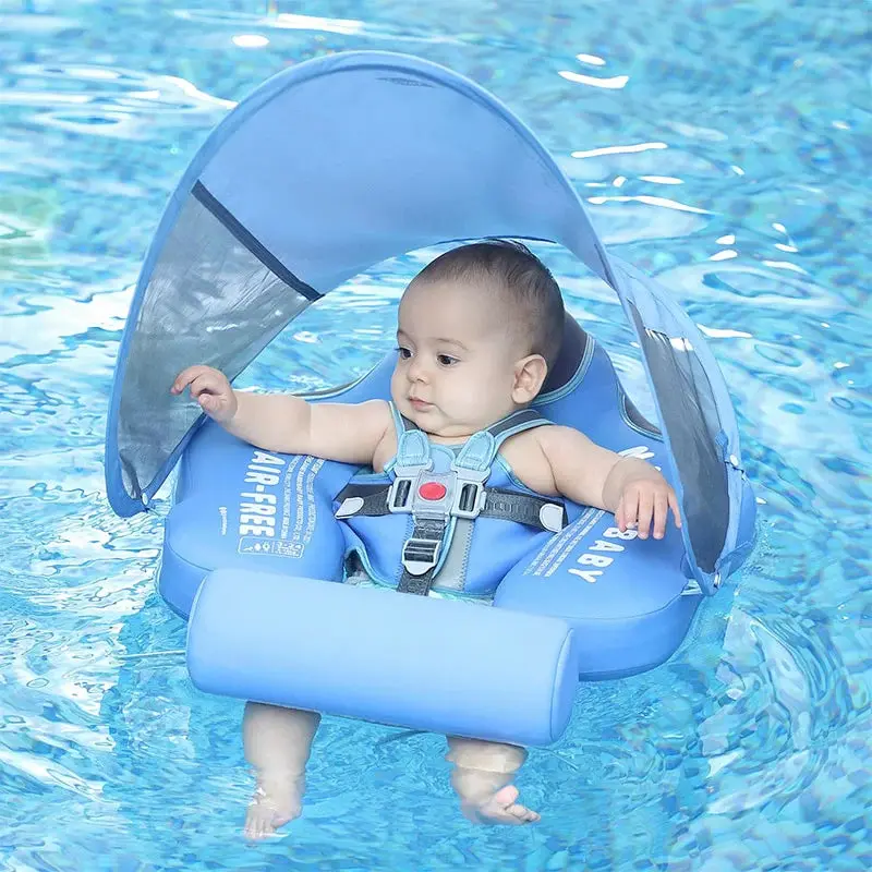 Bouée Bébé Piscine avec Ombrelle et Repose-pieds – 3 mois-2 ans