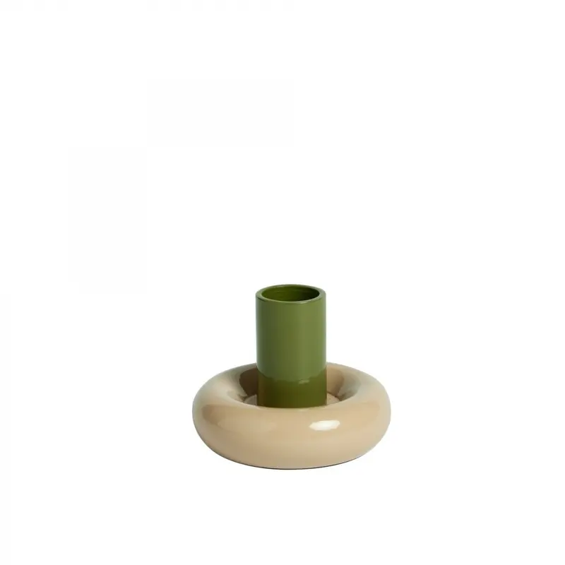 Bougeoir Donut S Kaki - Bonheur du Jour