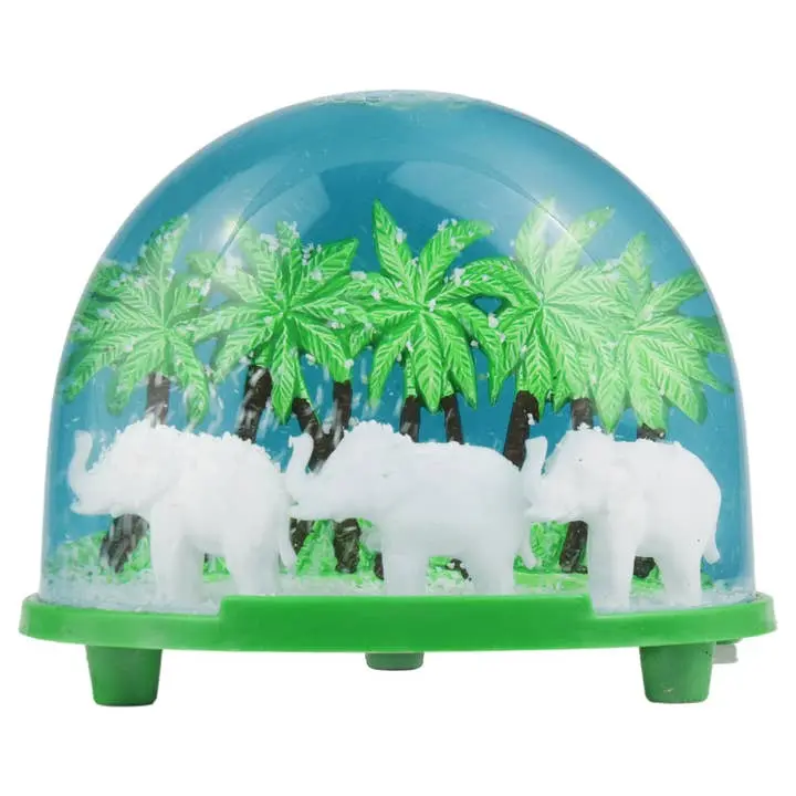 Boule à neige éléphants blancs palmiers