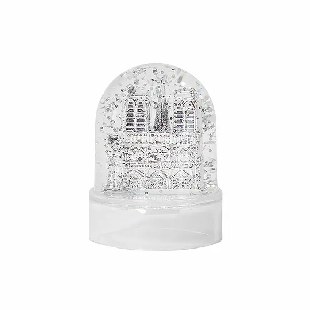 Boule à neige Notre-Dame de Paris mini paillettes argentées