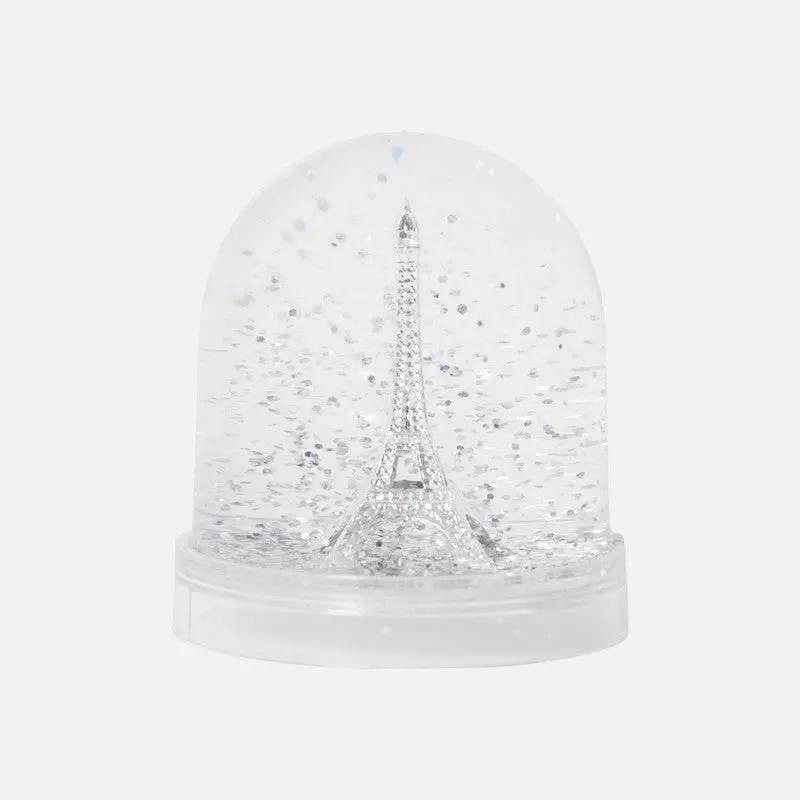 Boule à neige Tour Eiffel argentée 8 cm - France
