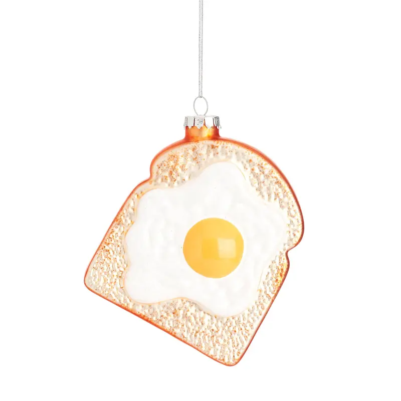 Boule de Noël - Toast avec œuf au plat