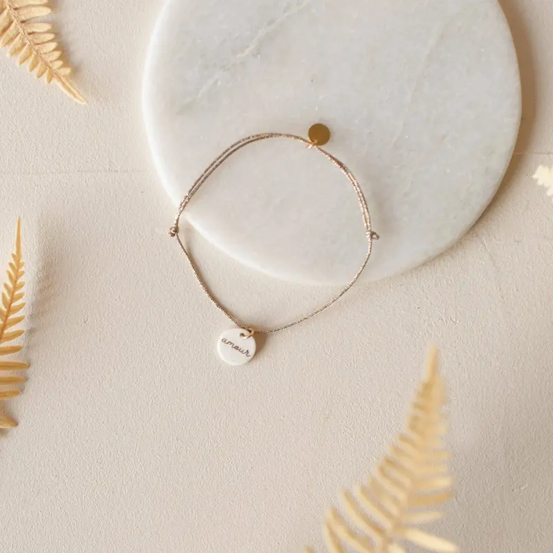 Bracelet Médaillon Amour Doré - Baubels