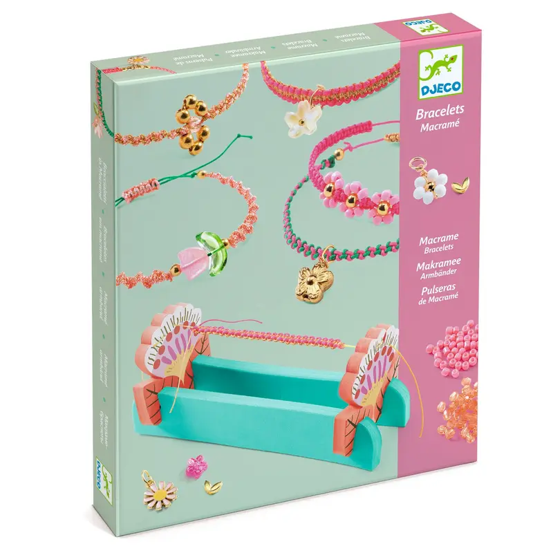 Bracelets macramé roses