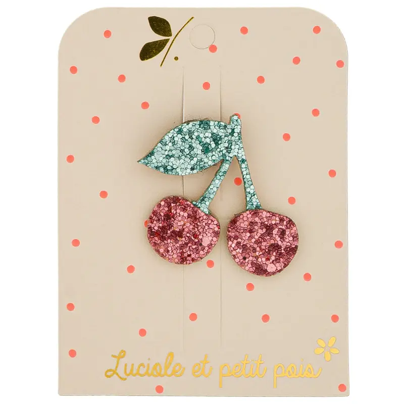 Broche Cerise - Luciole et Petit Pois