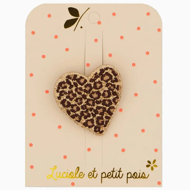 Broche Cœur Léopard - Luciole et Petit Pois