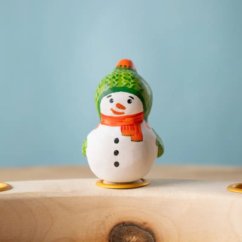 BumbuToys Figurine en bois pour couronne de célébration - Bonhomme de neige