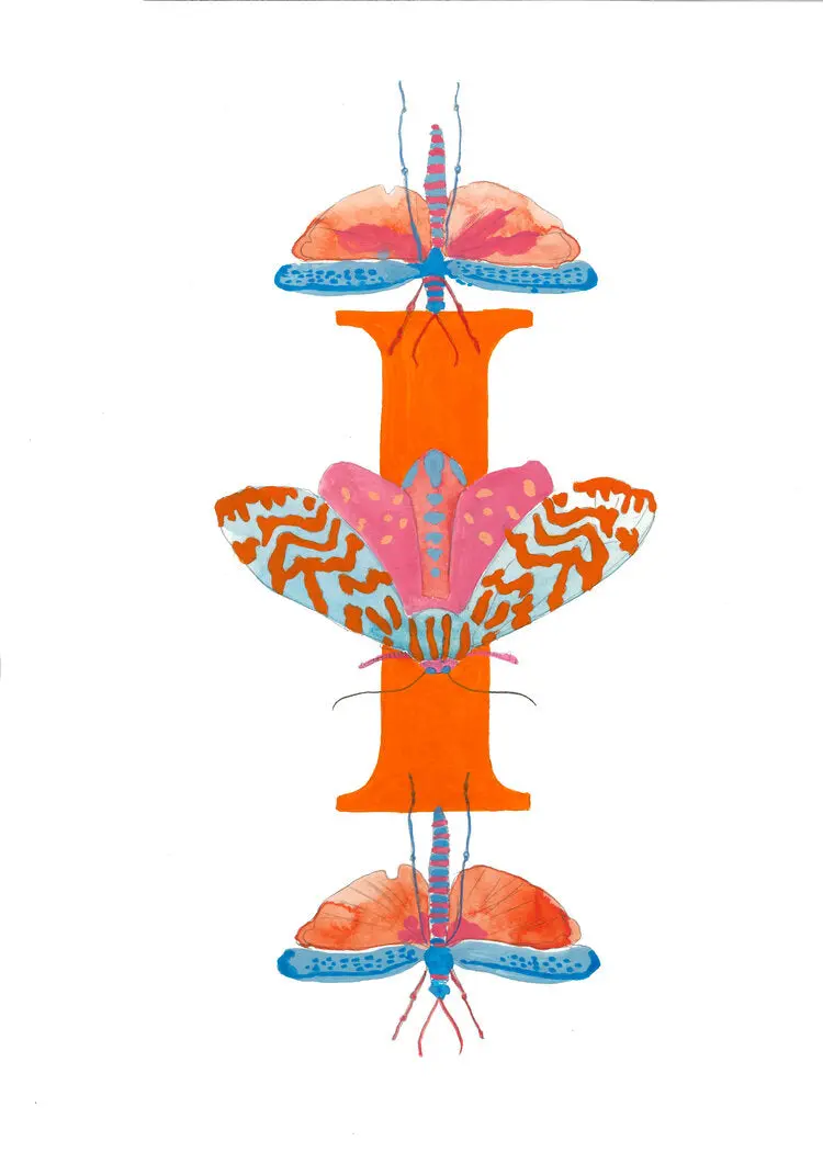 Cadre Lettre I - Alphabet illustré Mary Clerté