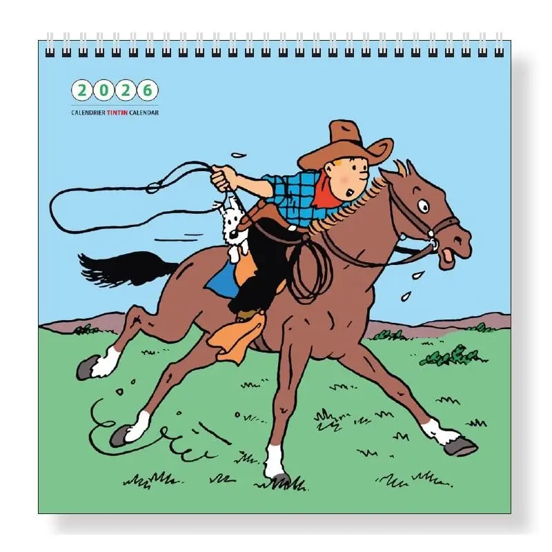 Calendrier mural Tintin 2026 - 30 x 30 cm