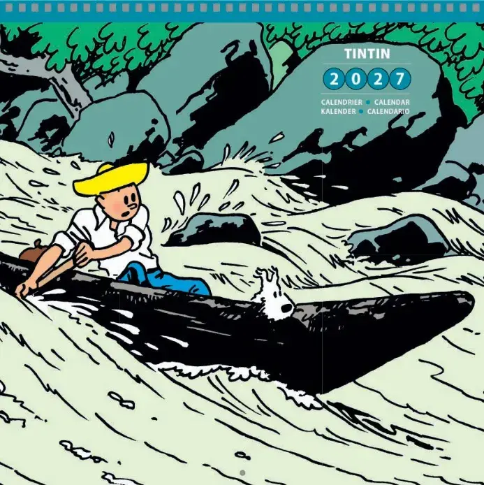 Calendrier mural Tintin 2027