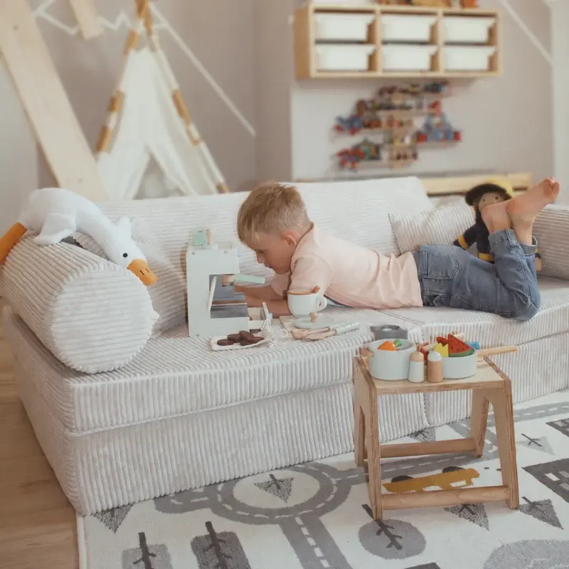 Canapé de jeu modulable Tobias+ 166cm en Corduroy à larges côtes | 8 pièces