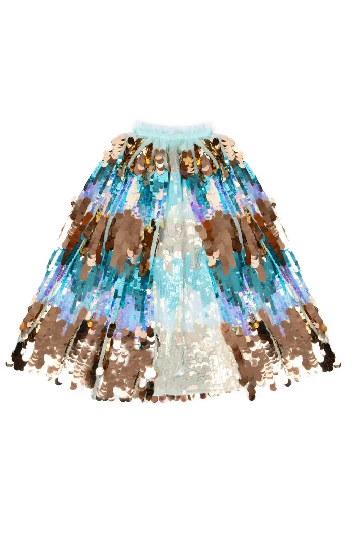 Cape de déguisement à sequins enfant bleu/marron 4-6 ans