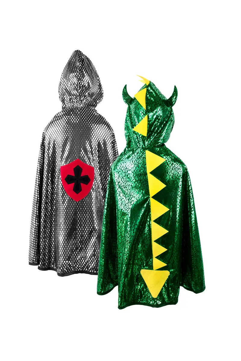 Cape réversible dragon et chevalier