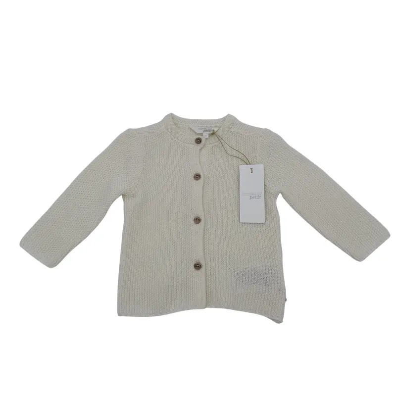 Cardigan bébé écru en maille — 9 mois