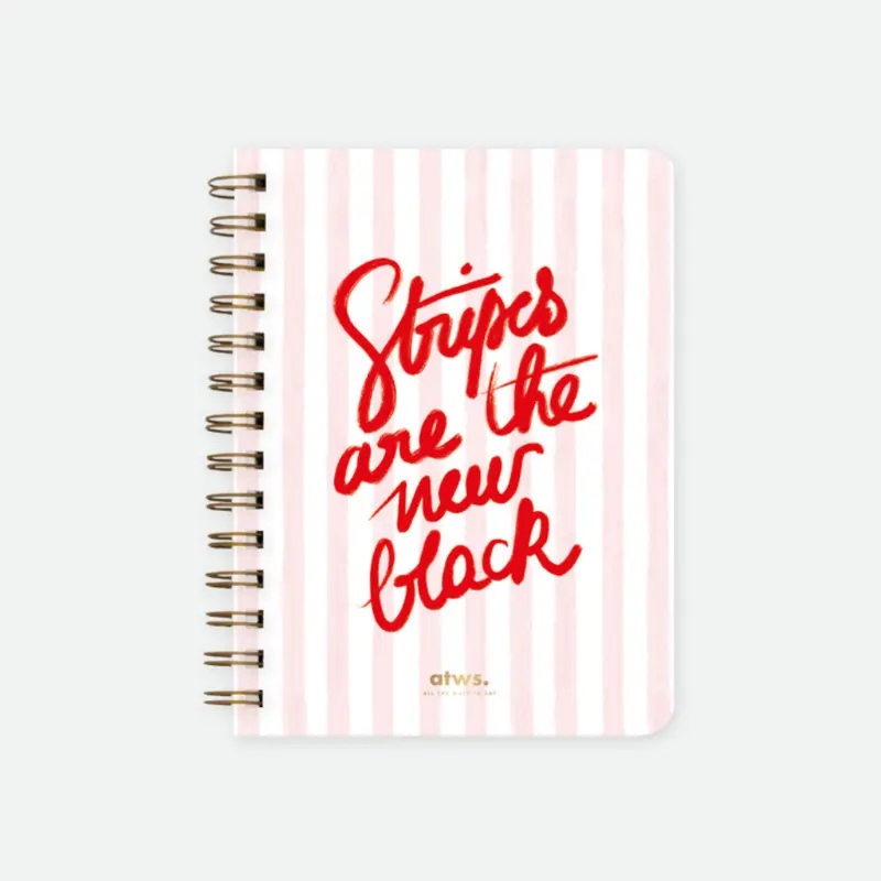 Carnet à Spirales Rayures Rose - All the Ways to Say