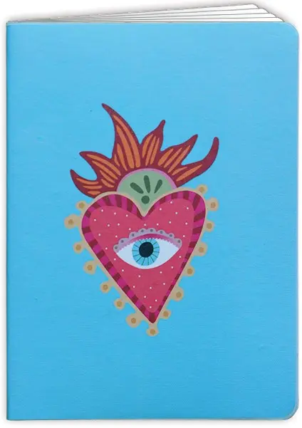 Carnet A5 cœur bleu avec œil