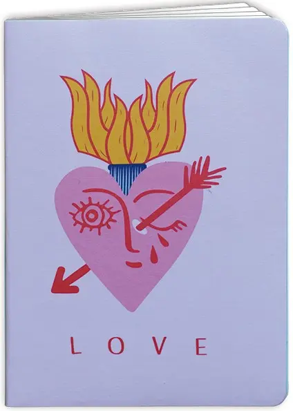 Carnet A5 cœur rose Love